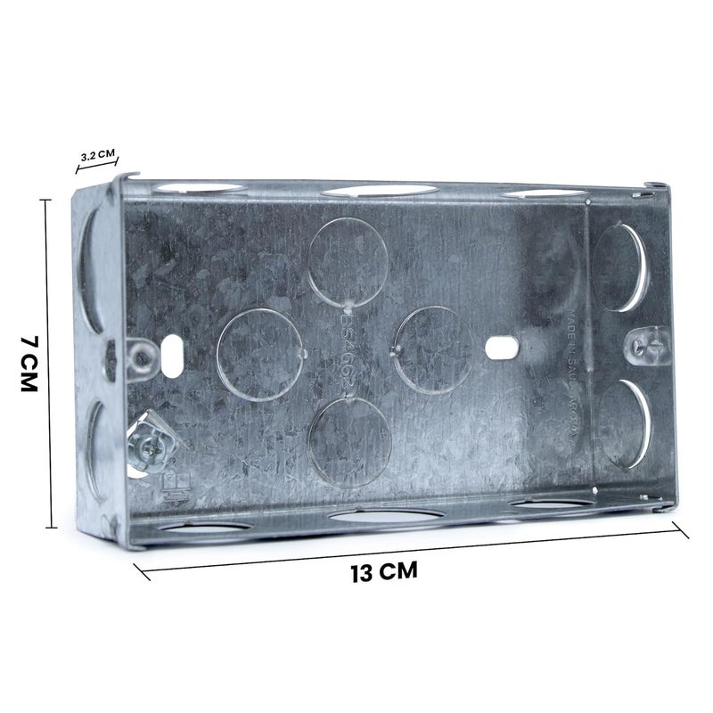 درافل صندوق توصيل كهربائي معدني مجلفن عميق من دورافيل (13 × 7 × 3.5 سم) - Image 4